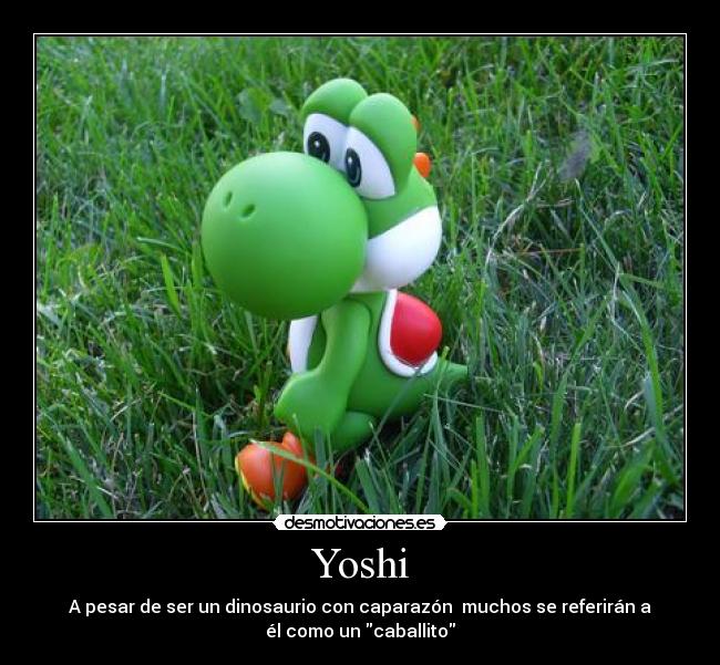 Yoshi - A pesar de ser un dinosaurio con caparazón  muchos se referirán a
él como un caballito