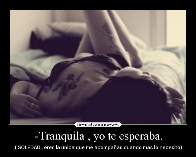 -Tranquila , yo te esperaba. -