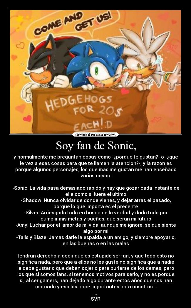 Soy fan de Sonic, -