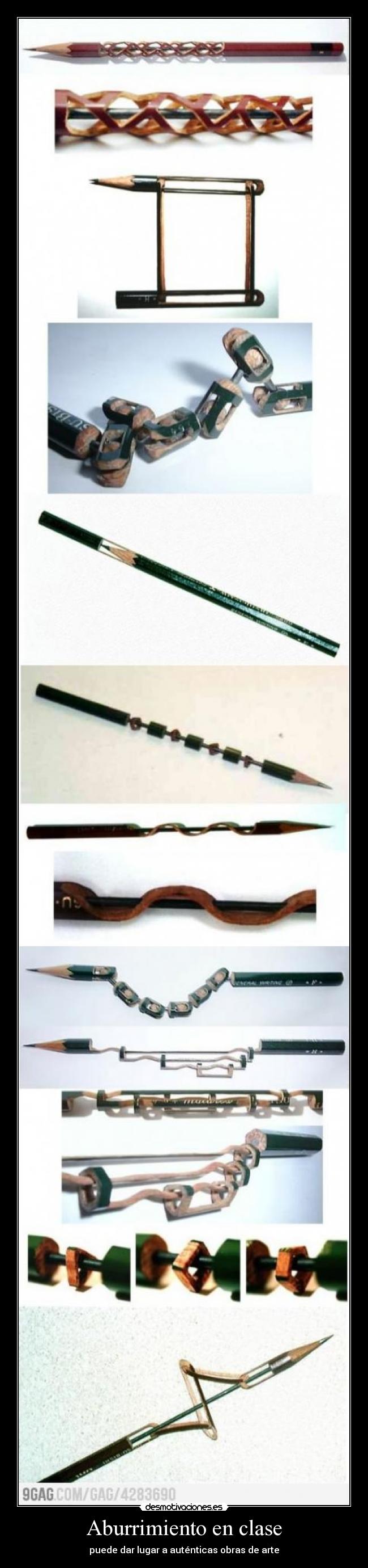 Aburrimiento en clase - puede dar lugar a auténticas obras de arte