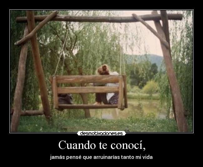 Cuando te conocí, - jamás pensé que arruinarías tanto mi vida