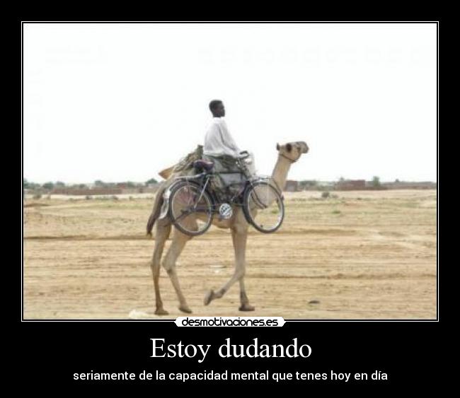 Estoy dudando - seriamente de la capacidad mental que tenes hoy en día