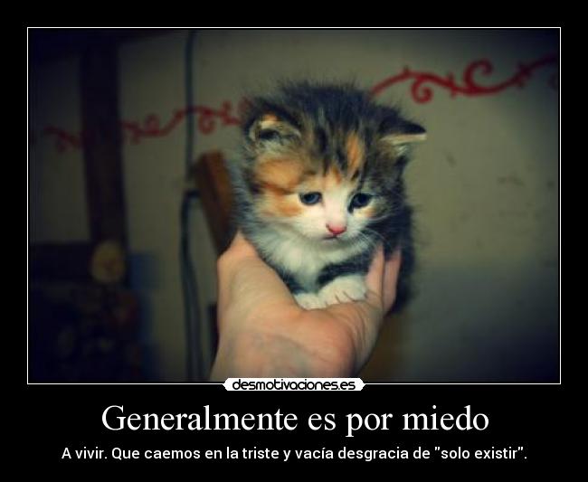 Generalmente es por miedo - 