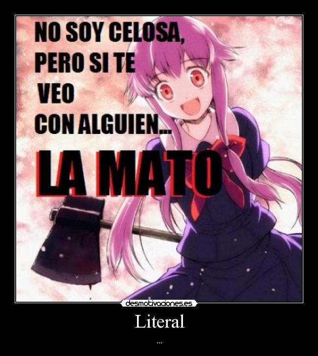 carteles mirai nikki yuno gasai yiki amano mato desmotivaciones