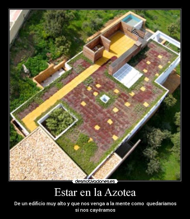 Estar en la Azotea - De un edificio muy alto y que nos venga a la mente como quedaríamos
si nos cayéramos