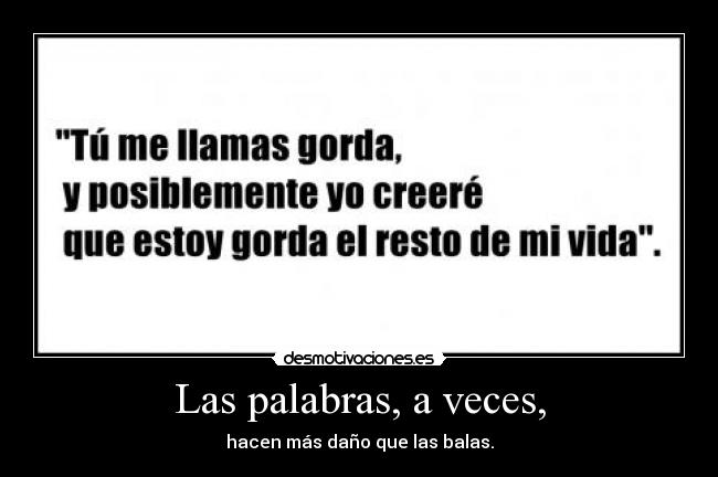 Las palabras, a veces, - 