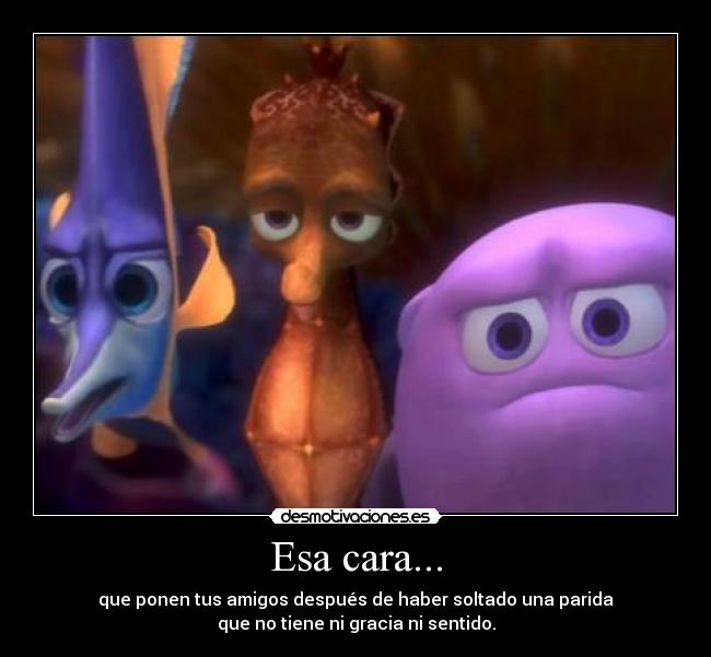 Esa cara... - que ponen tus amigos después de haber soltado una parida
que no tiene ni gracia ni sentido.