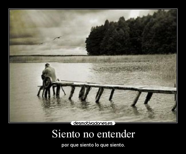Siento no entender - por que siento lo que siento.
