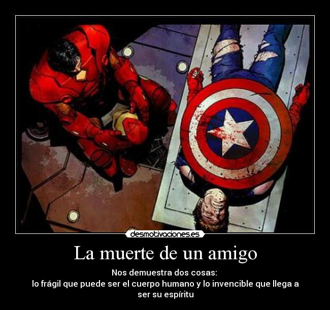 carteles muerte iron man captain america capitan tony stark steve rogers civil war reflexion marvel desmotivaciones