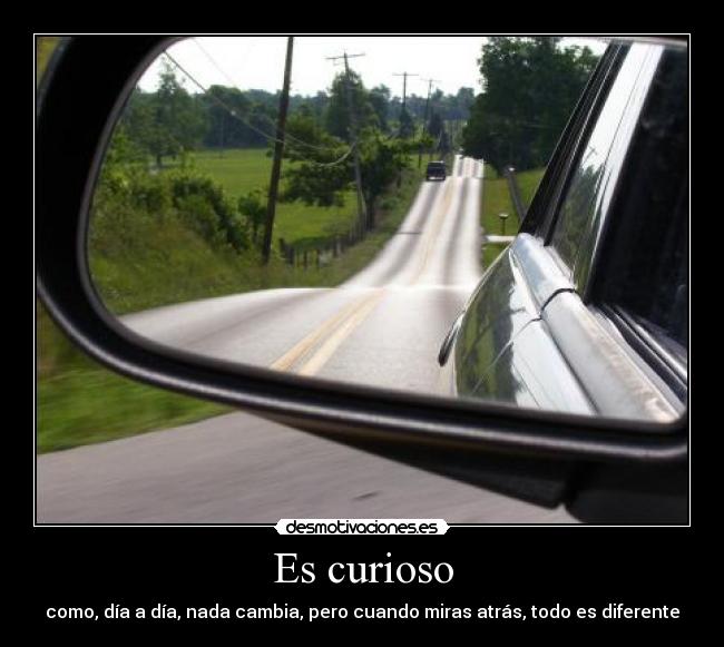 Es curioso - como, día a día, nada cambia, pero cuando miras atrás, todo es diferente