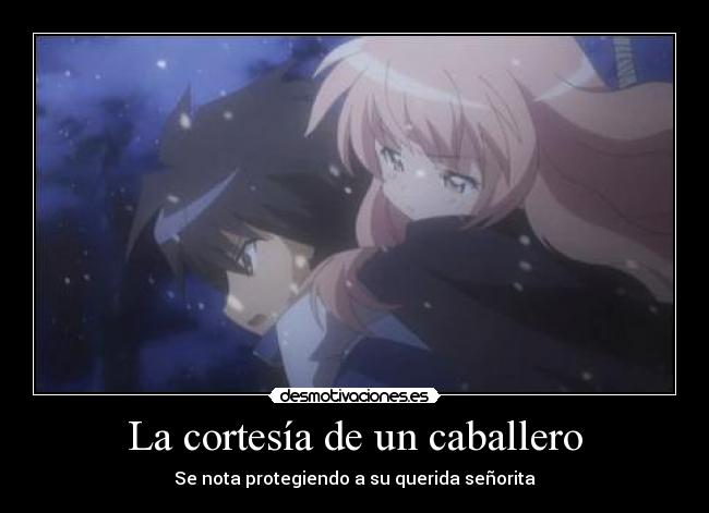 La cortesía de un caballero - Se nota protegiendo a su querida señorita