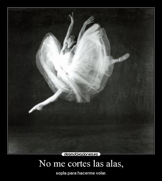 No me cortes las alas, - sopla para hacerme volar.