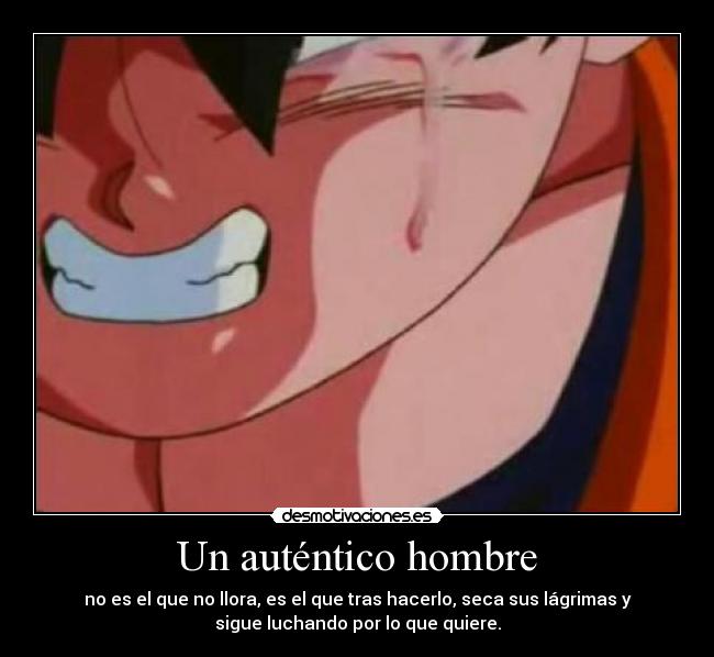 Un auténtico hombre - no es el que no llora, es el que tras hacerlo, seca sus lágrimas y
sigue luchando por lo que quiere.