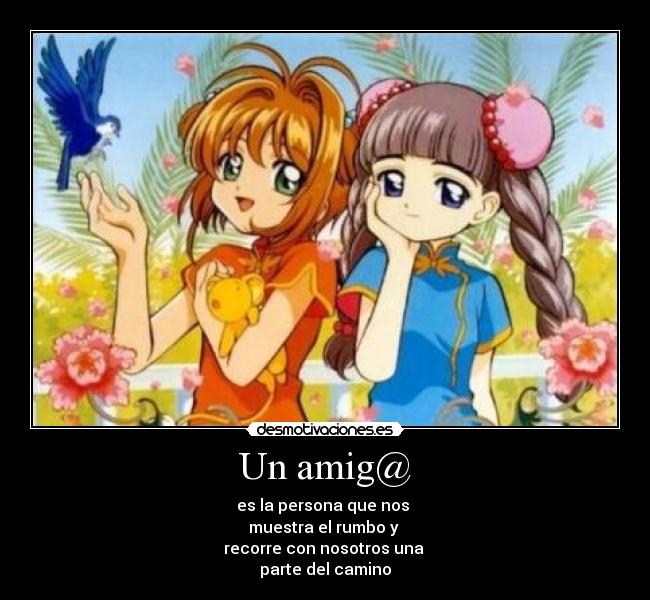 Un amig@ - es la persona que nos
muestra el rumbo y
recorre con nosotros una
parte del camino
