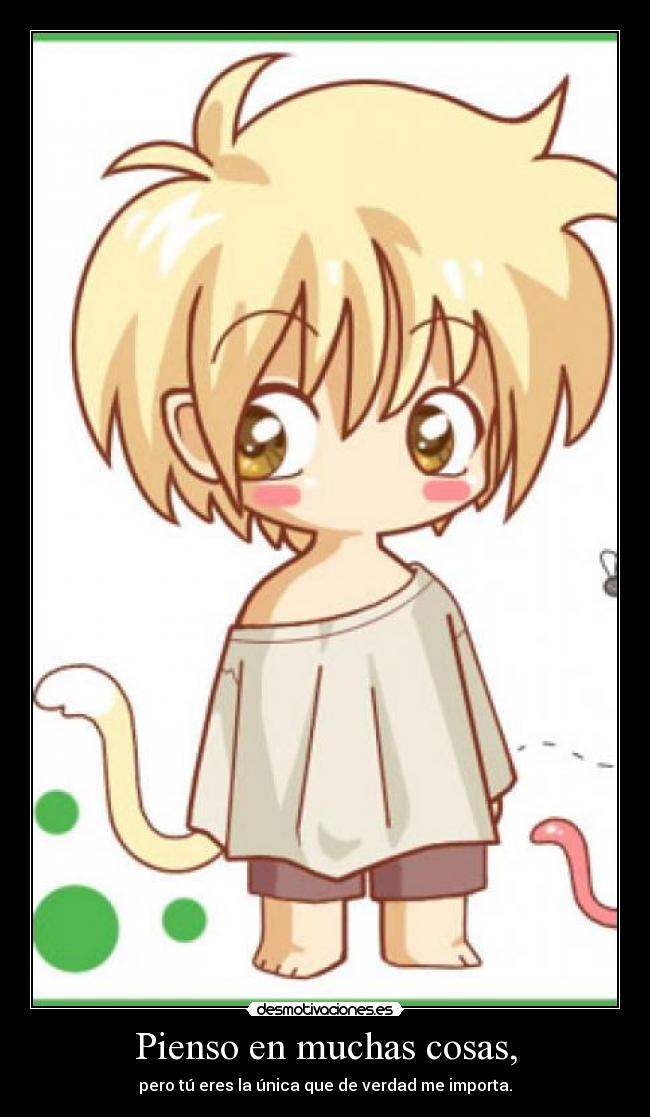 Pienso en muchas cosas, - pero tú eres la única que de verdad me importa.