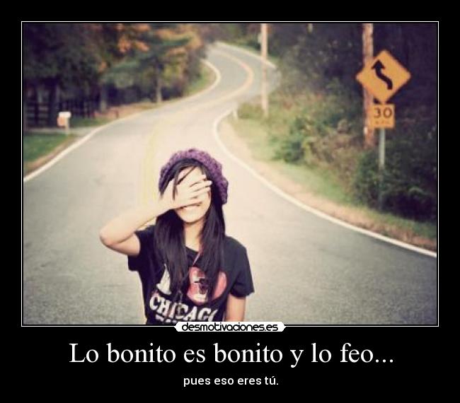 Lo bonito es bonito y lo feo... -