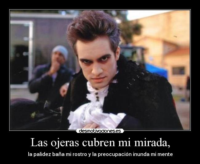 Las ojeras cubren mi mirada, - la palidez baña mi rostro y la preocupación inunda mi mente