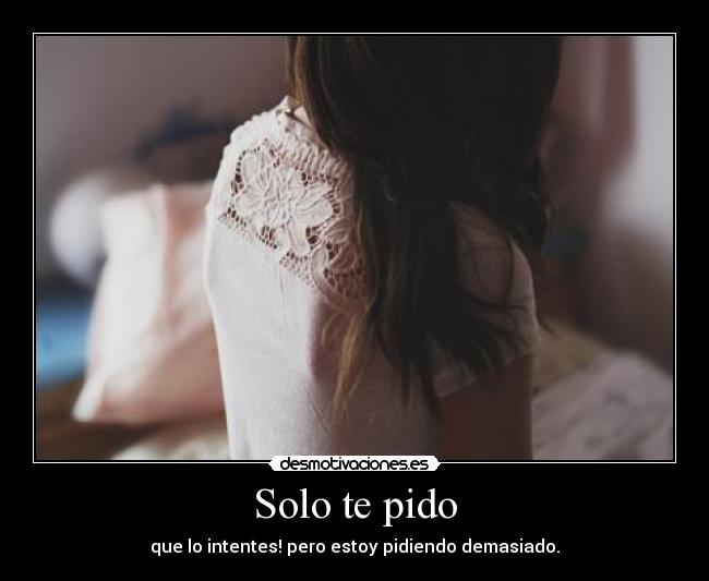 Solo te pido - que lo intentes! pero estoy pidiendo demasiado.