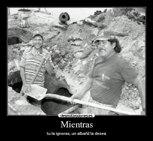 Mientras - tu la ignoras, un albañil la desea