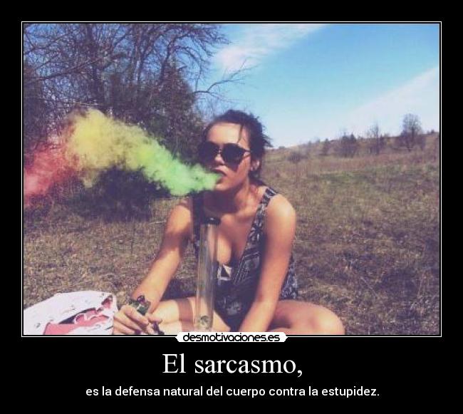 El sarcasmo, - es la defensa natural del cuerpo contra la estupidez.