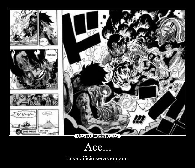 carteles muerte ace one piece desmotivaciones