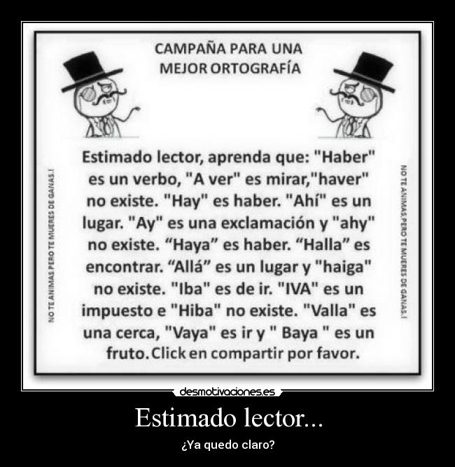 Estimado lector... -