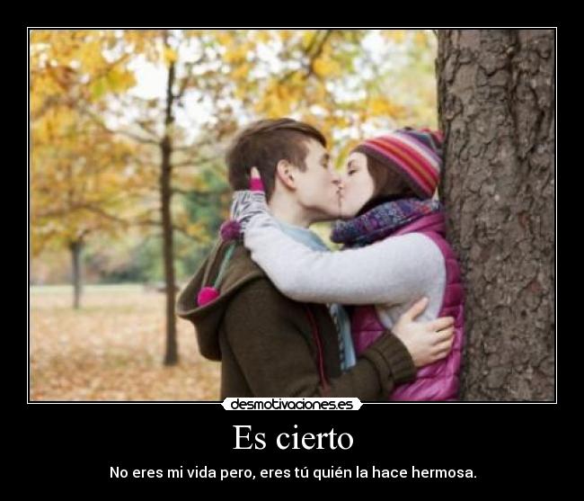 Es cierto - No eres mi vida pero, eres tú quién la hace hermosa.