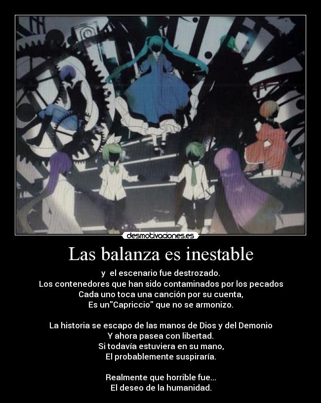 carteles anime harukaze vocaloid miku len rin kaito luka akunop cappriccio farce parte seis monton desmotivaciones