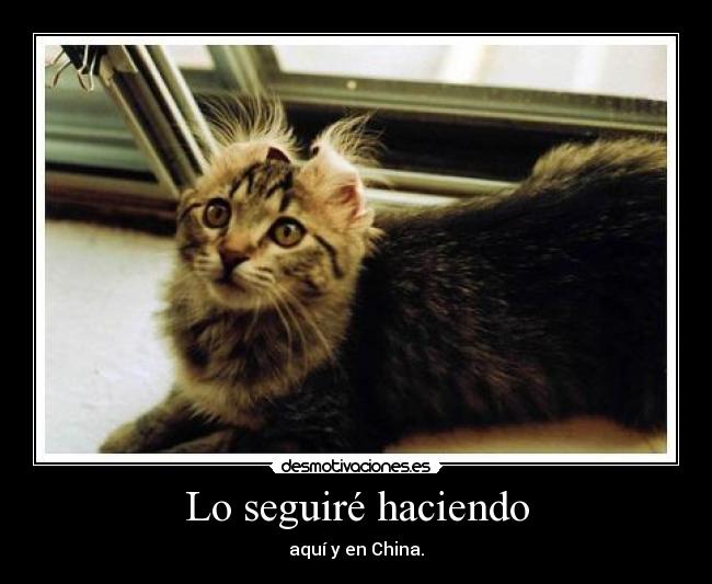 Lo seguiré haciendo - aquí y en China.