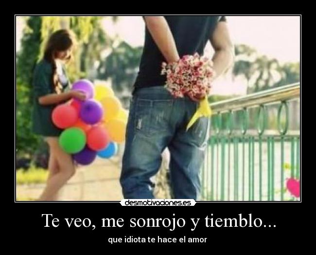 Te veo, me sonrojo y tiemblo... -