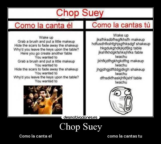 Chop Suey - Como la canta el                                                        como la cantas tu