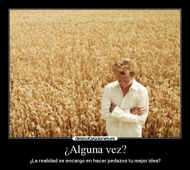 ¿Alguna vez? - ¿La realidad se encargo en hacer pedazos tu mejor idea?