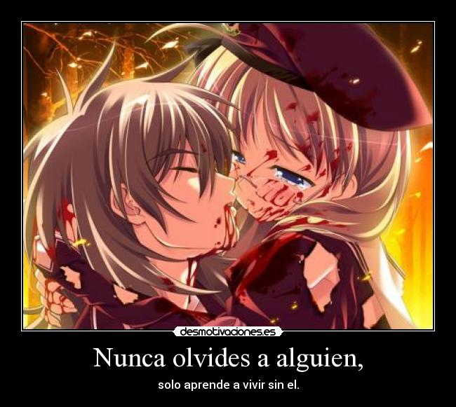 Nunca olvides a alguien, - solo aprende a vivir sin el.