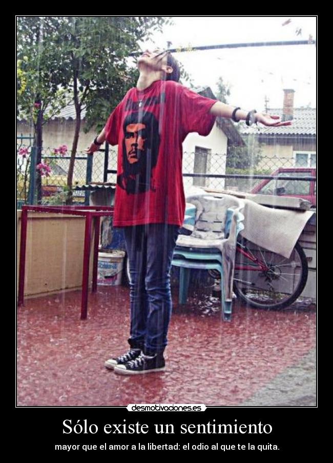 Sólo existe un sentimiento - mayor que el amor a la libertad: el odio al que te la quita.