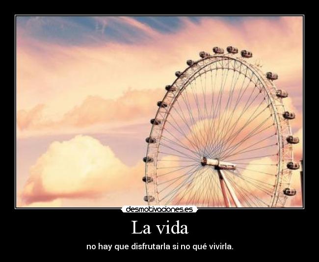 La vida - no hay que disfrutarla si no qué vivirla.