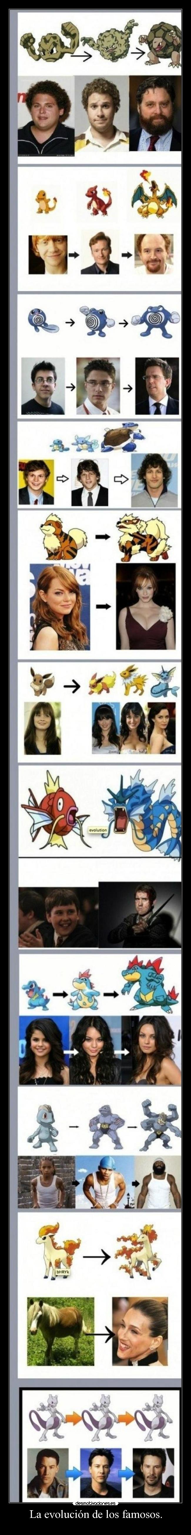 La evolución de los famosos. -