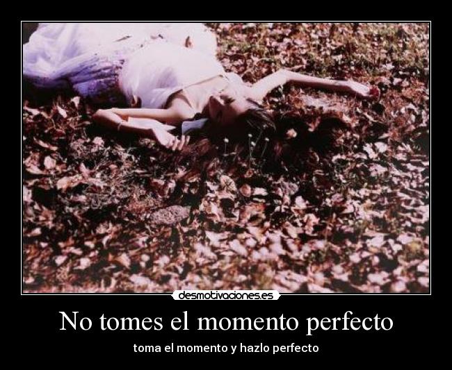No tomes el momento perfecto - toma el momento y hazlo perfecto