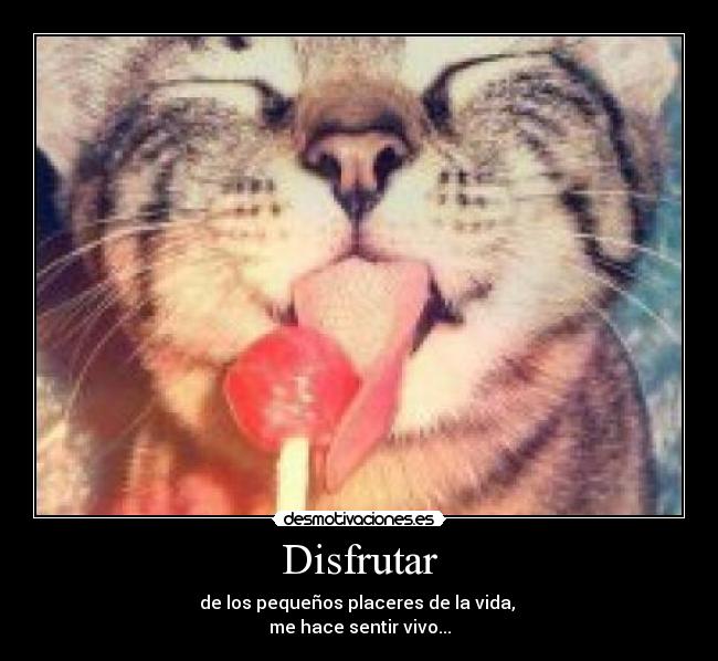 Disfrutar - de los pequeños placeres de la vida,
me hace sentir vivo...