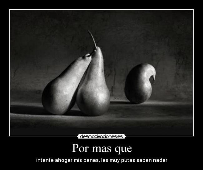 Por mas que - intente ahogar mis penas, las muy putas saben nadar