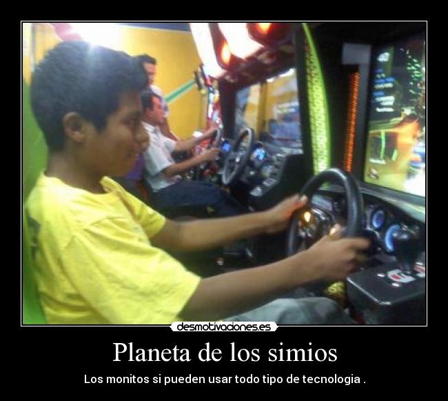 Planeta de los simios - Los monitos si pueden usar todo tipo de tecnologia .