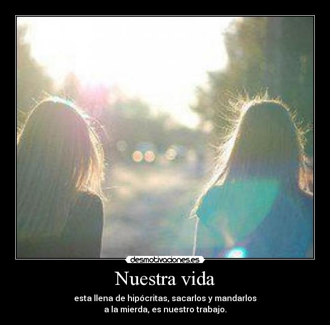 carteles vida nuestra vida desmotivaciones