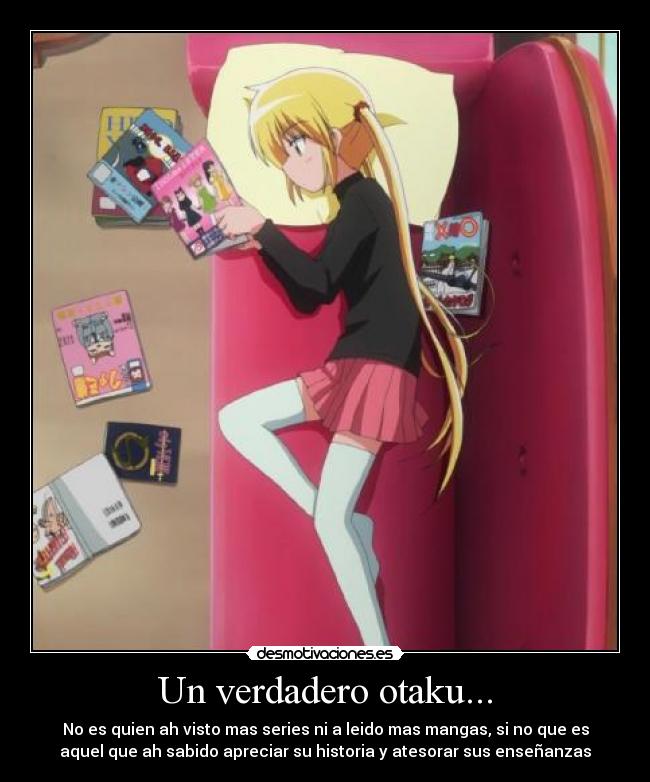 Un verdadero otaku... - No es quien ah visto mas series ni a leido mas mangas, si no que es
aquel que ah sabido apreciar su historia y atesorar sus enseñanzas