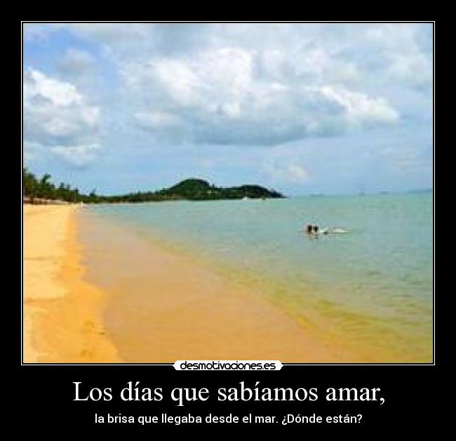 Los días que sabíamos amar, - la brisa que llegaba desde el mar. ¿Dónde están?