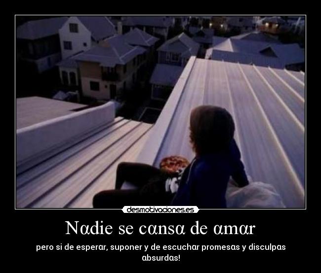 Nαdie se cαnsα de αmαr - pero si de esperαr, suponer y de escuchαr promesαs y disculpαs αbsurdαs!
