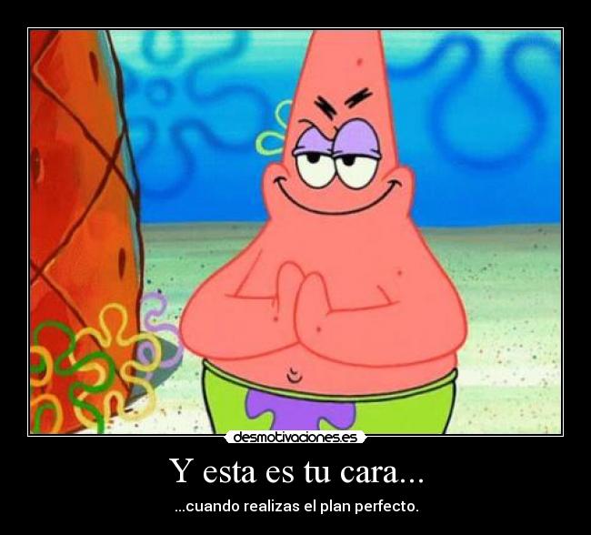 Y esta es tu cara... - ...cuando realizas el plan perfecto.