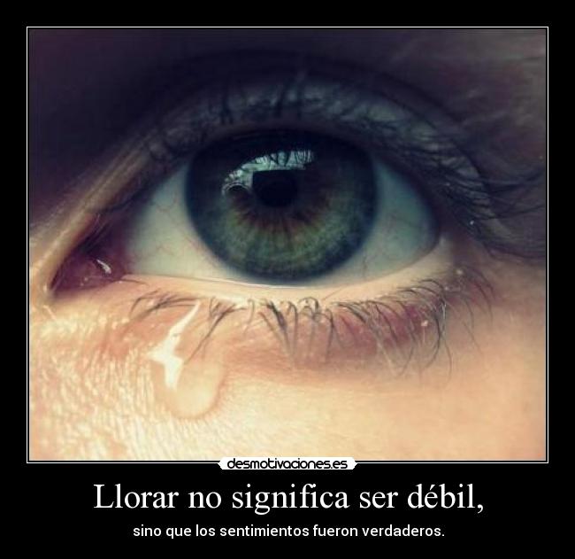 carteles llorar llorar significa ser debil sino que los sentimientos fueron verdaderos desmotivaciones