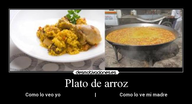 Plato de arroz - Como lo veo yo | Como lo ve mi madre