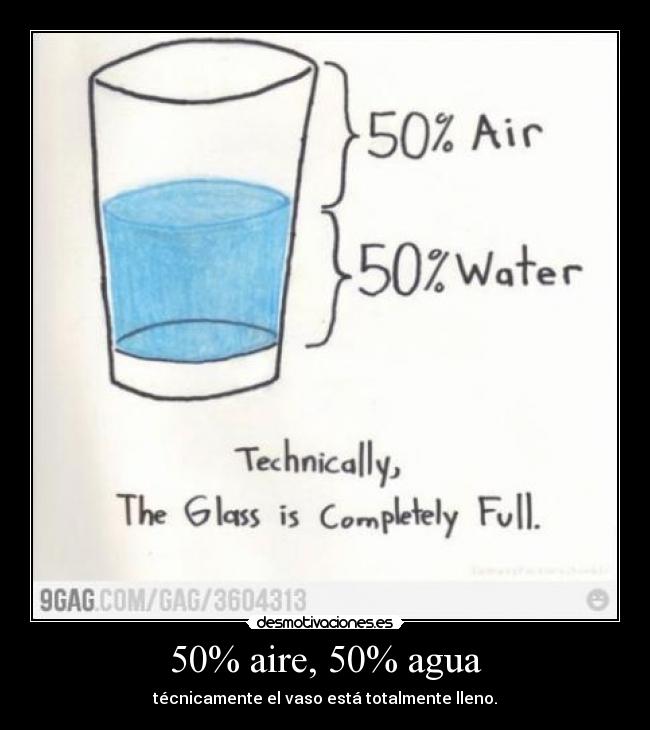 50% aire, 50% agua -