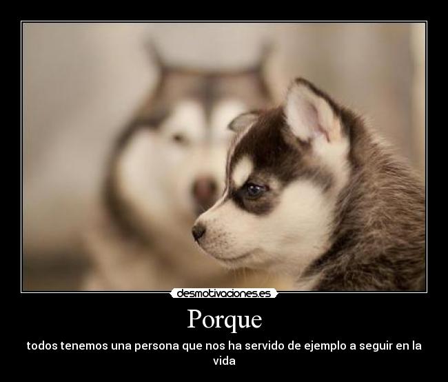 Porque - todos tenemos una persona que nos ha servido de ejemplo a seguir en la vida