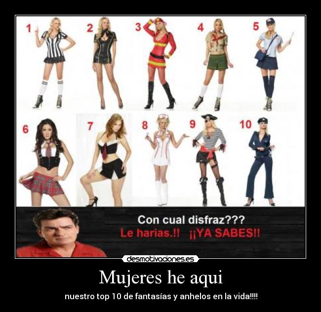 Mujeres he aqui - nuestro top 10 de fantasías y anhelos en la vida!!!!